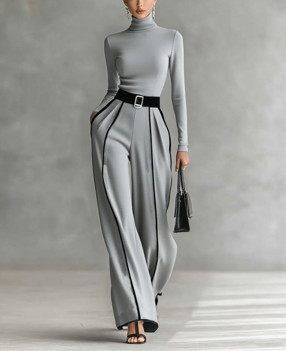 Ensemble pantalon &amp; top noir | L'élégance affirmée