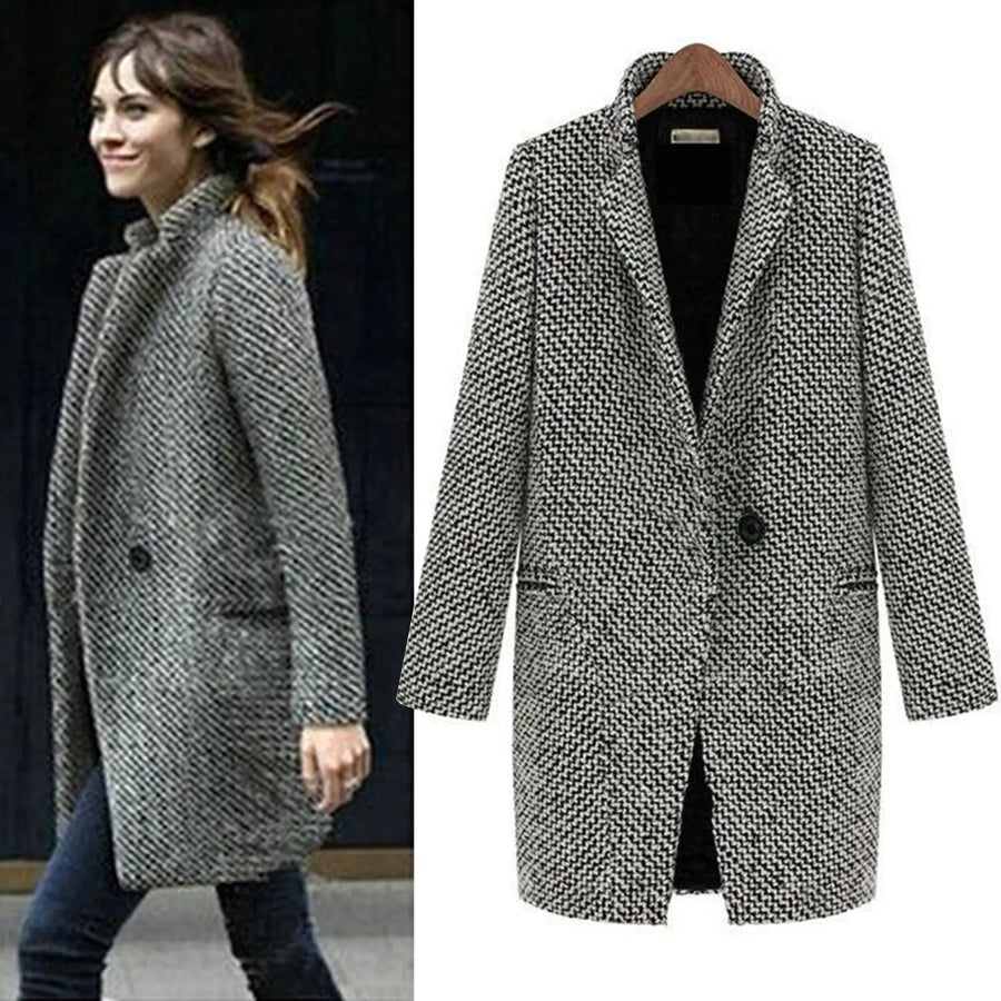 Manteau long à motif tissé | L'élégance intemporelle