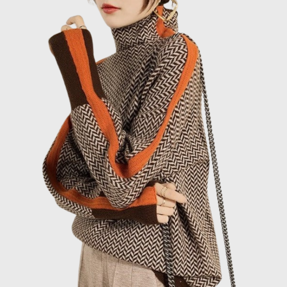 Pull à Col Montant Motif Géométrique | L’élégance avec caractère