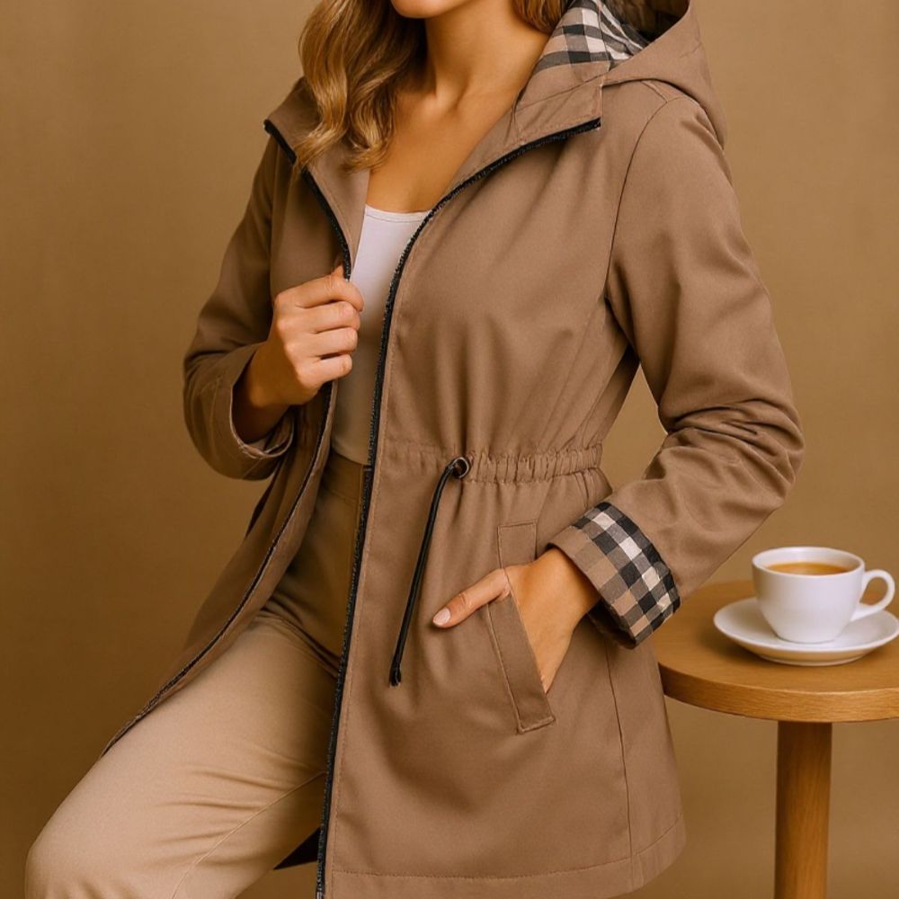 Trench-coat à capuche et doublure à carreaux | Élégance fonctionnelle au quotidien