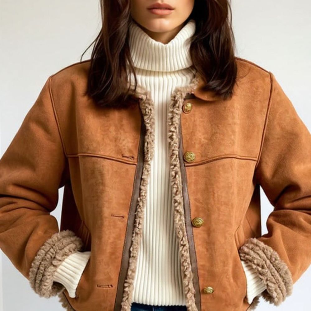 Veste en peau retournée | Chaleur et distinction au quotidien