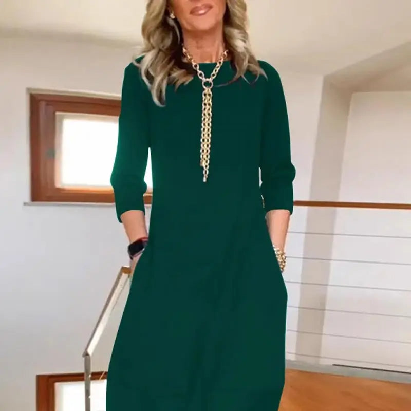 Robe élégante à manches trois-quarts | L'allure sûre au quotidien